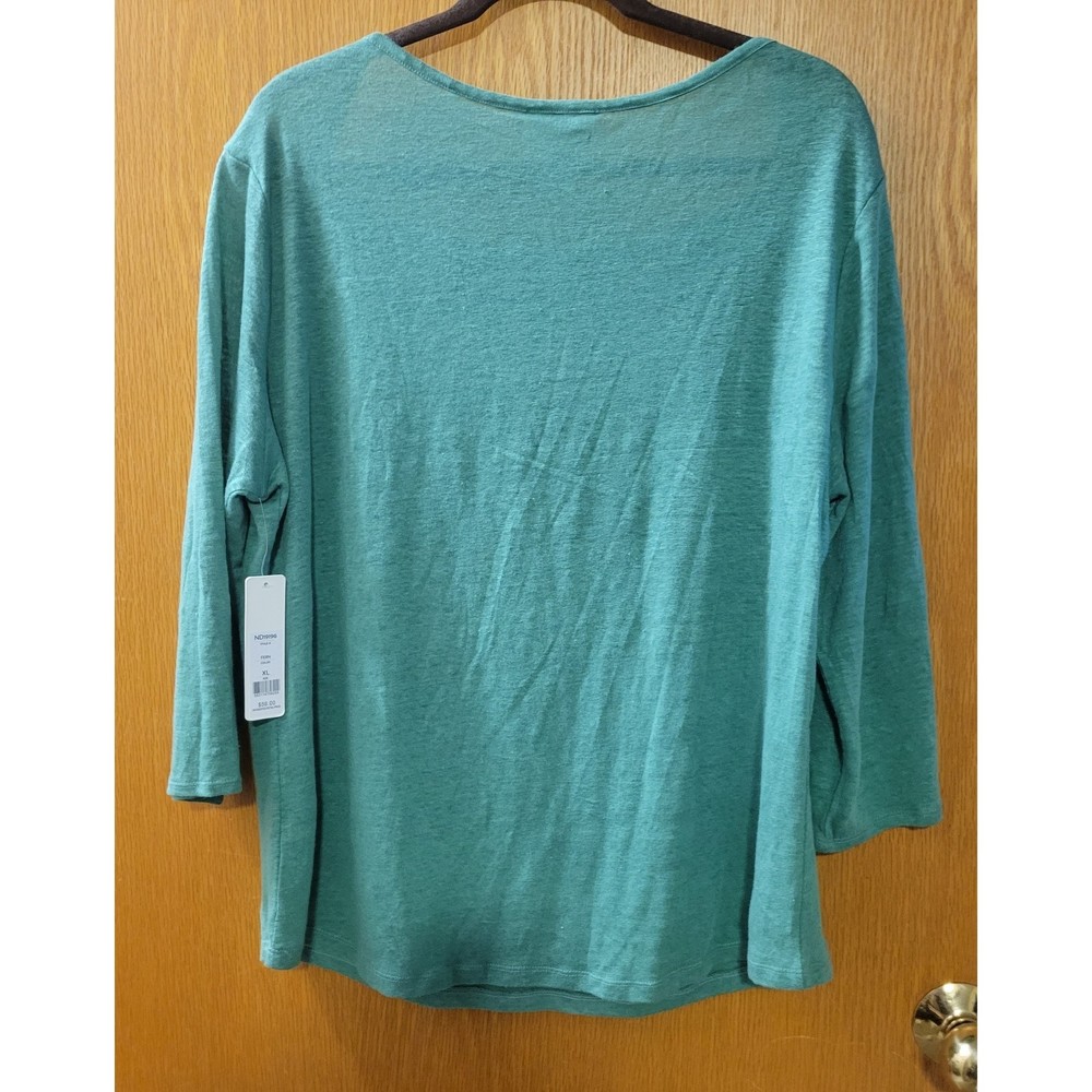 NWT andrea jovine Women's 100% Linen Boatneck Top Size XL - Picture 2 of 7